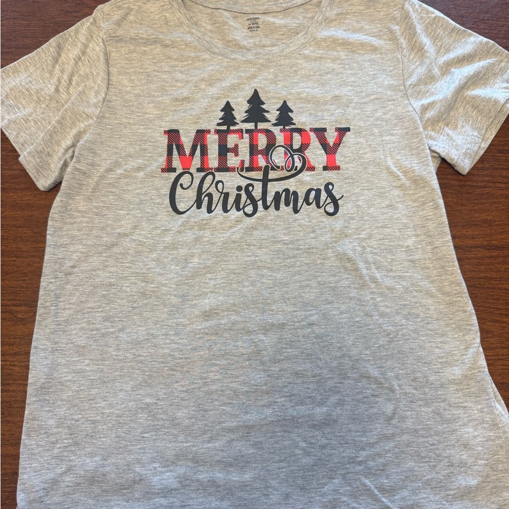 Holiday Time Gray Festive Christmas Tee